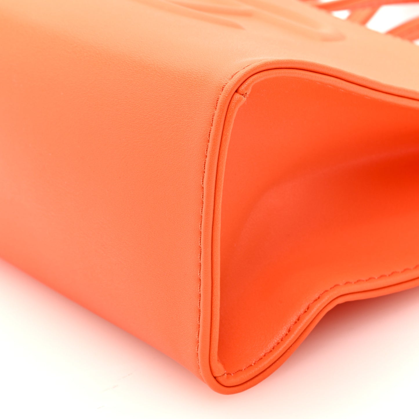 Vegan Leather Small Shopping Bag Orange