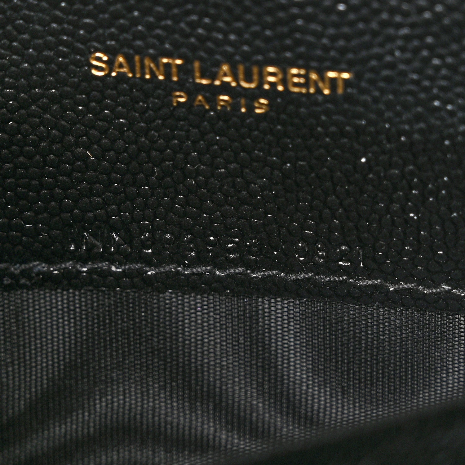 Saint Laurent Grain De Poudre Matelasse Chevron Monogram Envelope Chain Wallet Black 7 of 10