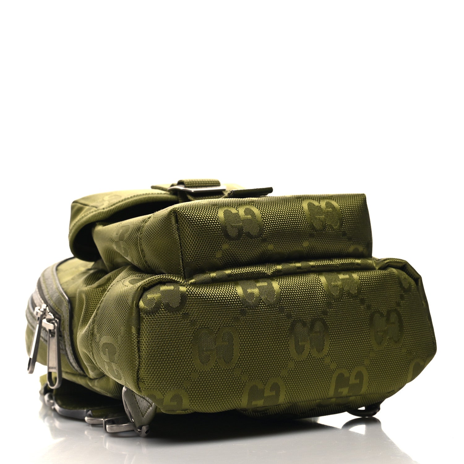 Gucci Econyl Nylon Monogram Off The Grid Sling Backpack Juniper Green 4 of 11