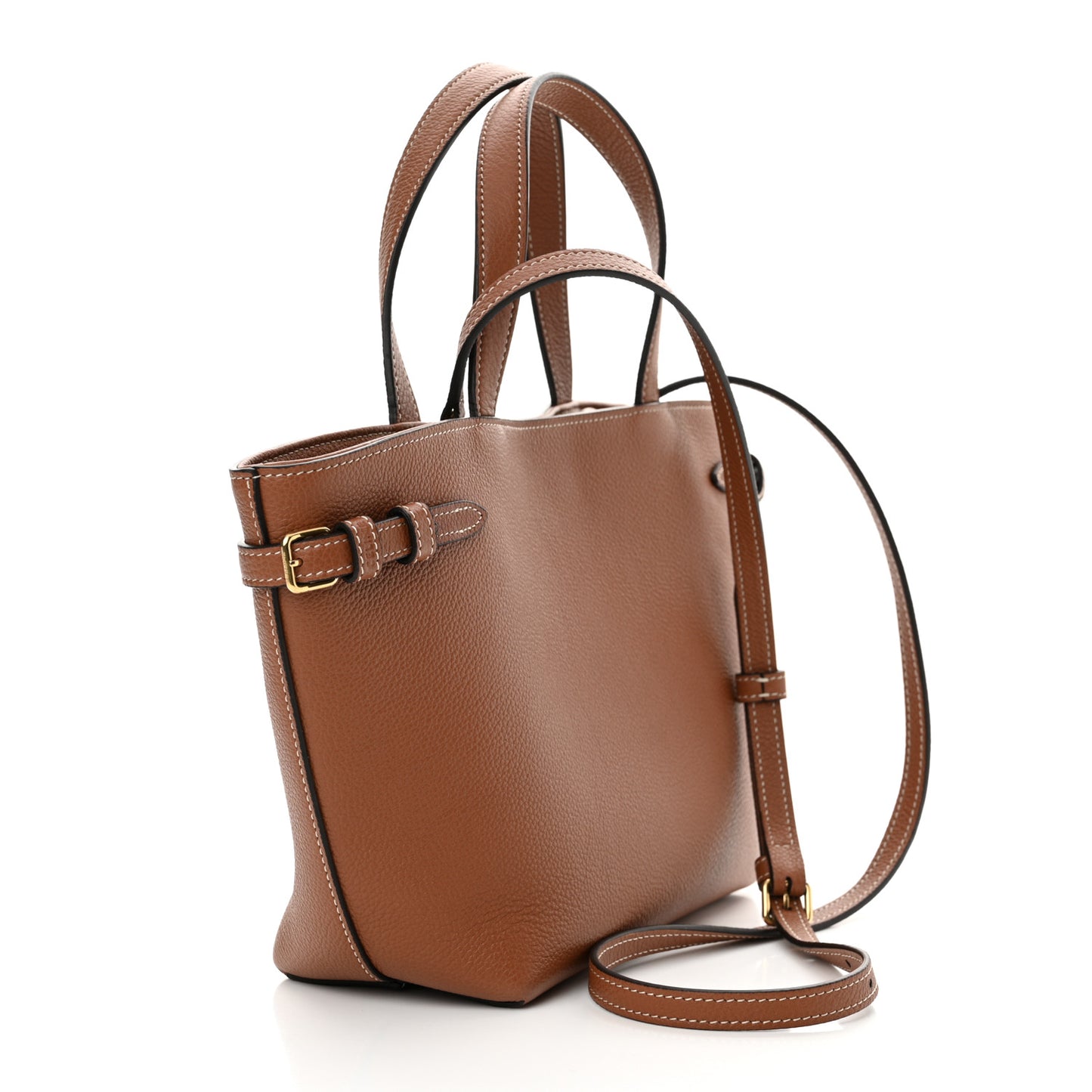 Grained Calfskin Triomphe Mini Cabas Anais Tan