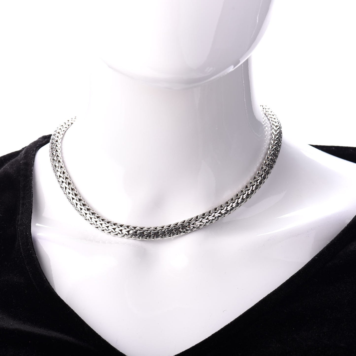 Sterling Silver 18K Yellow Gold 7.5mm Diamond Classic Chain Necklace