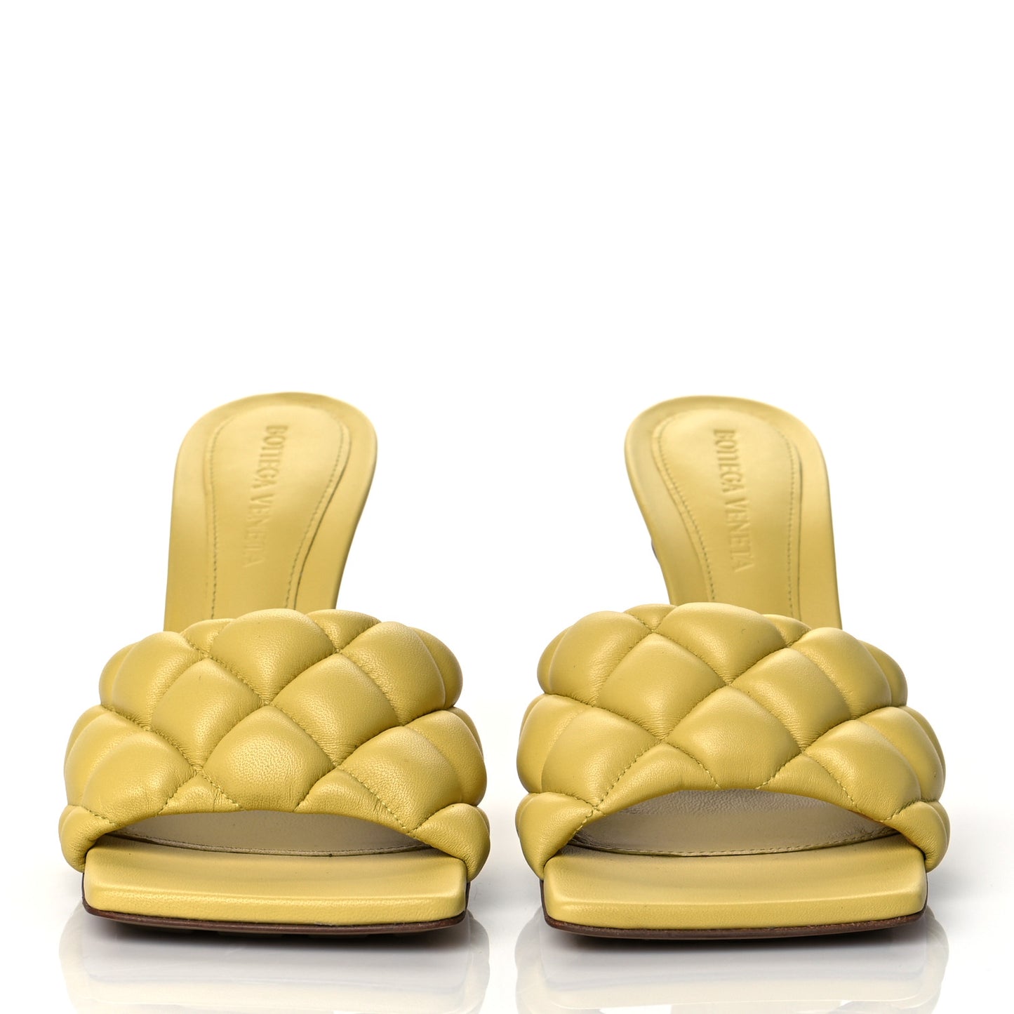 Nappa Matelasse Padded Mule Sandals 35.5 Pear