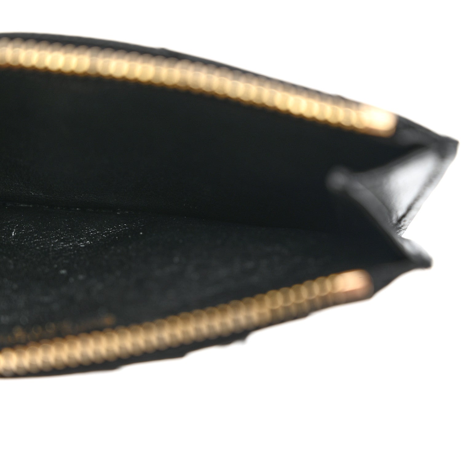 Saint Laurent Grain De Poudre Matelasse Chevron Monogram Fragments Zippered Card Case Black 5 of 8