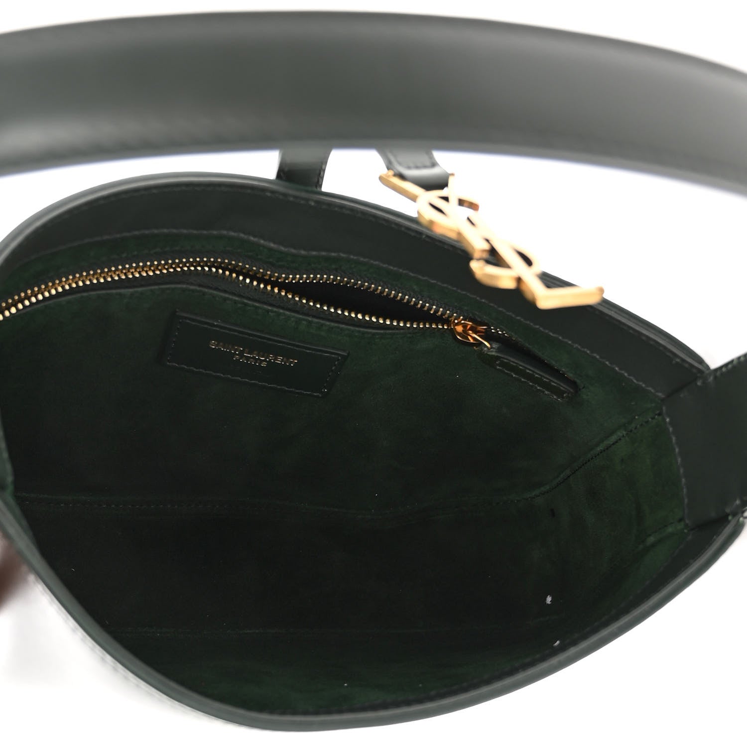 Saint Laurent Smooth Calfskin Le 5 A 7 Hobo Vert Fonce 5 of 10