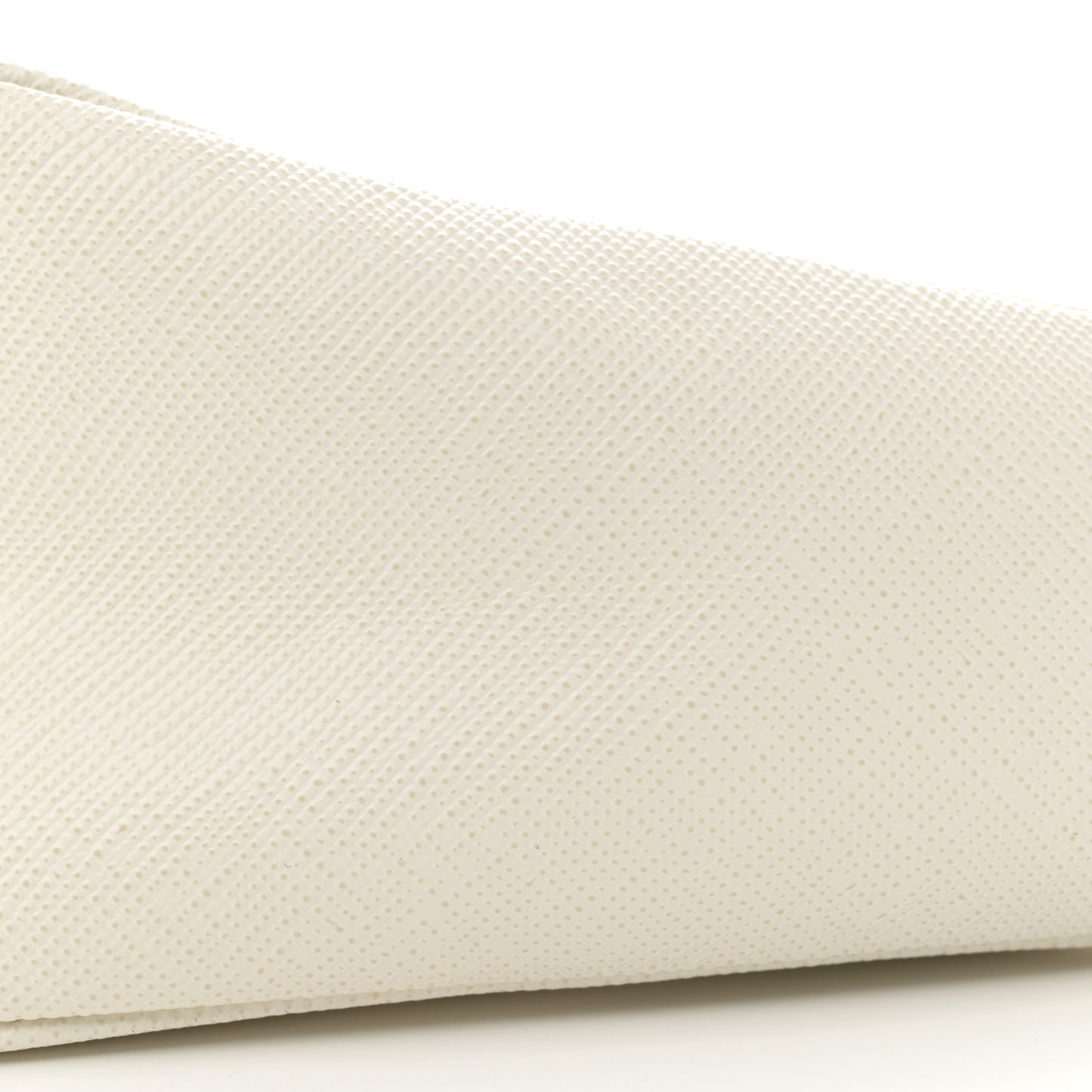 Saffiano Cuir Triangle Logo Embossed Triangle Shoulder Bag White