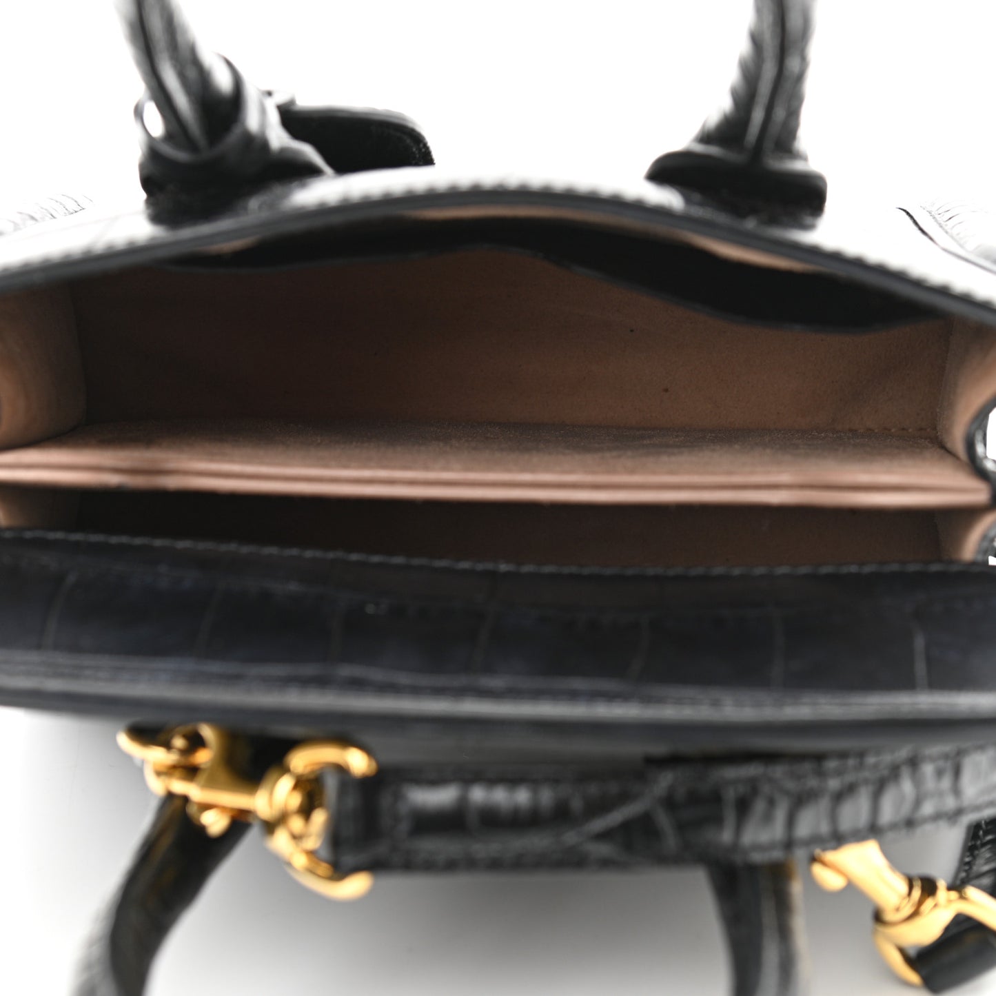 Calfskin Crocodile Embossed Mini Heroine 21 Black
