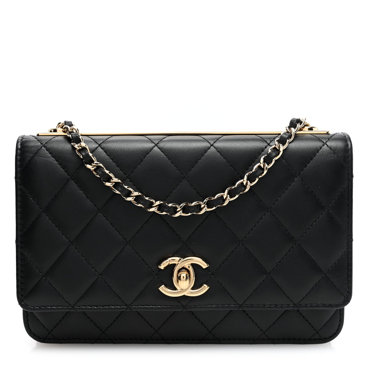 Chanel Lambskin Quilted Trendy CC Wallet On Chain WOC Black 1 of 11