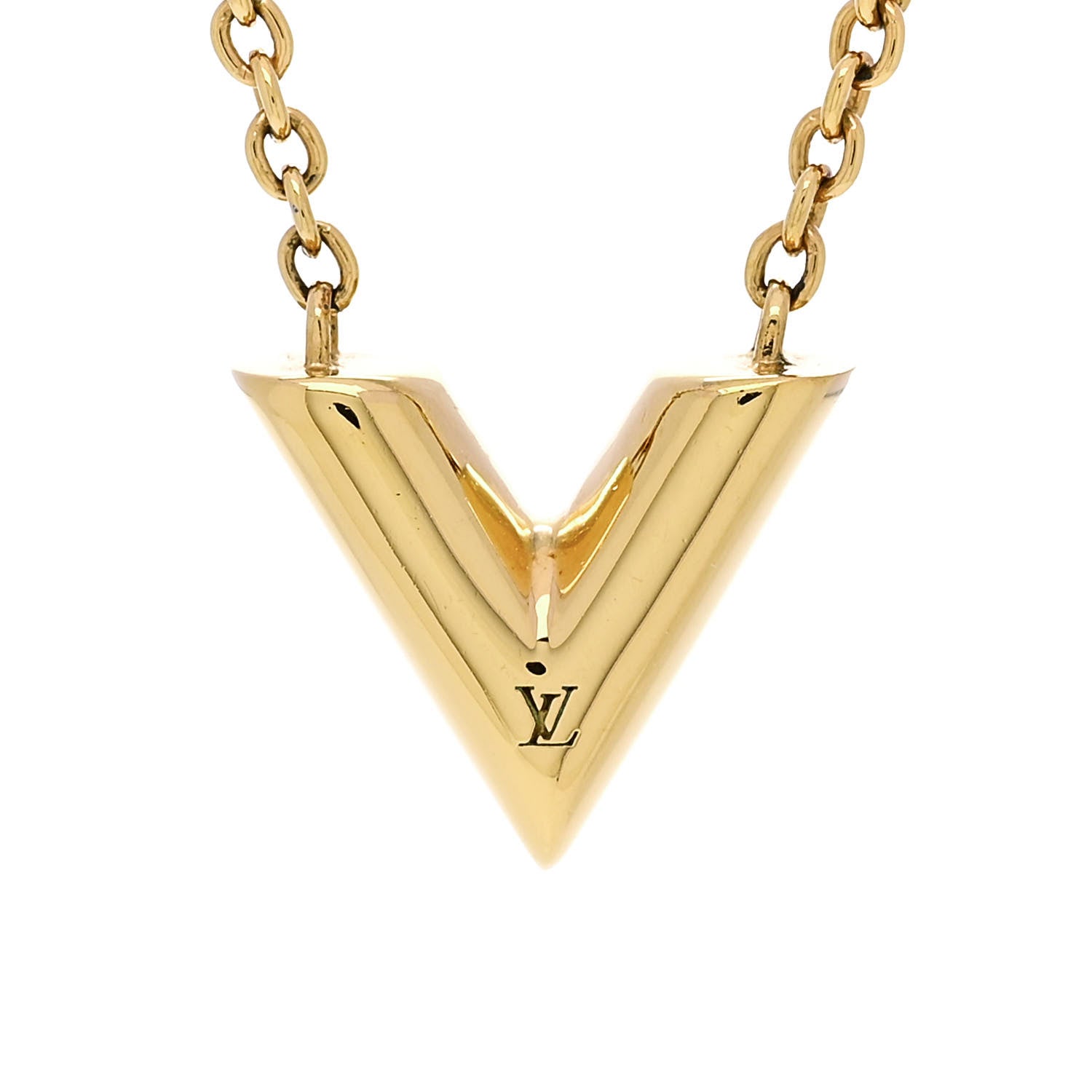 Louis Vuitton Essential V Necklace Gold 4 of 6