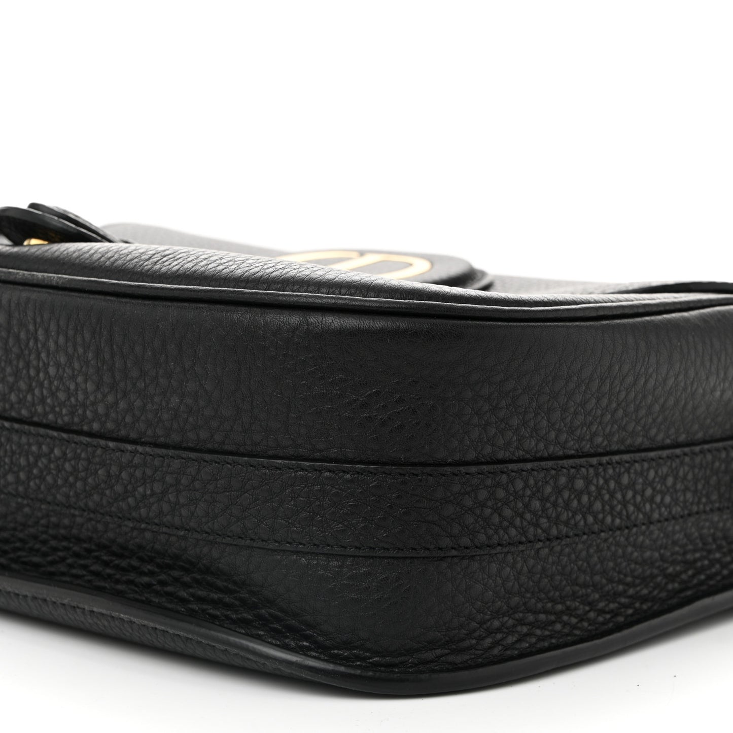Grained Calfskin Large Bobby Flap Black