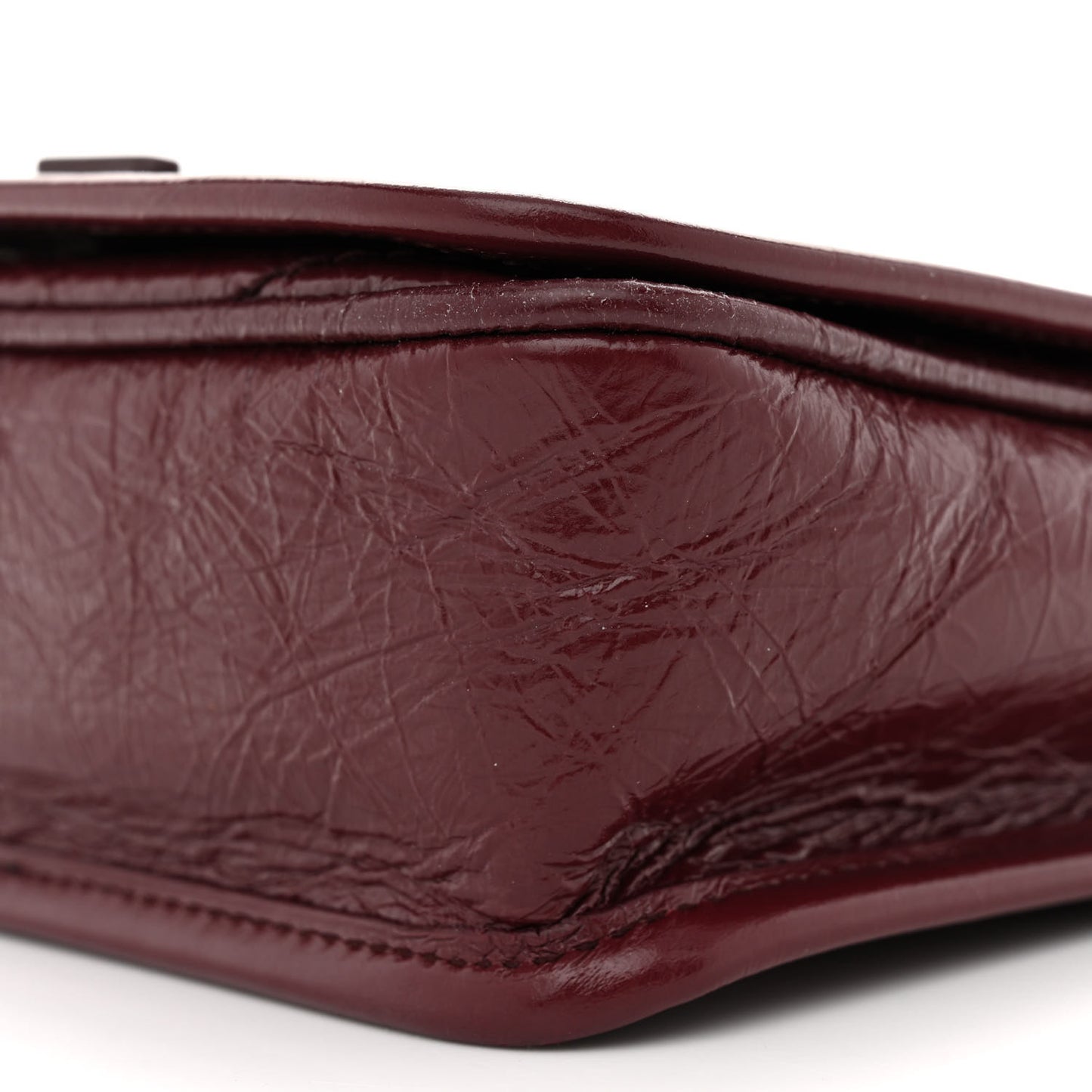 Crinkled Calfskin Matelasse Monogram Niki Chain Wallet Dark Legion Red
