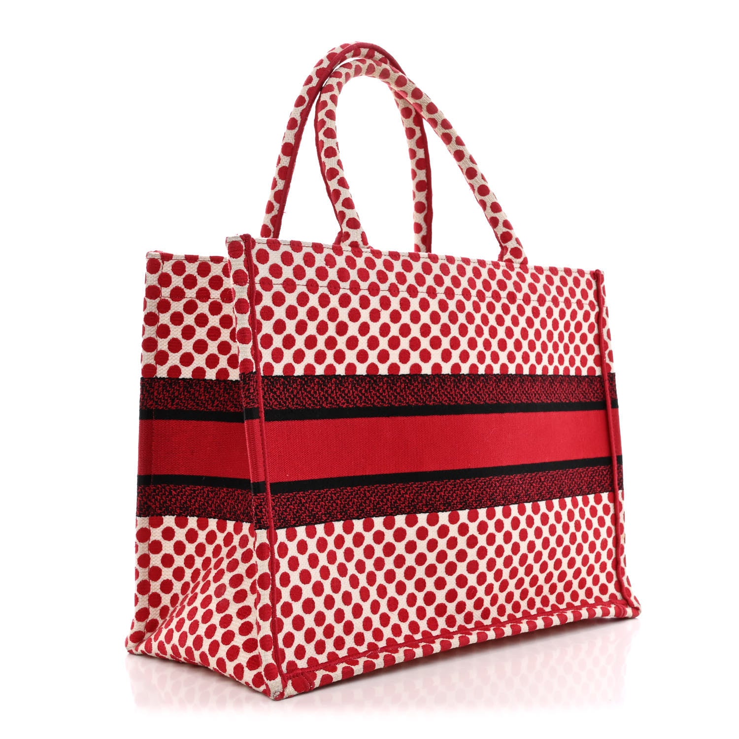 Christian Dior Canvas Medium DiorAmour Dots Book Tote Red 3 of 16