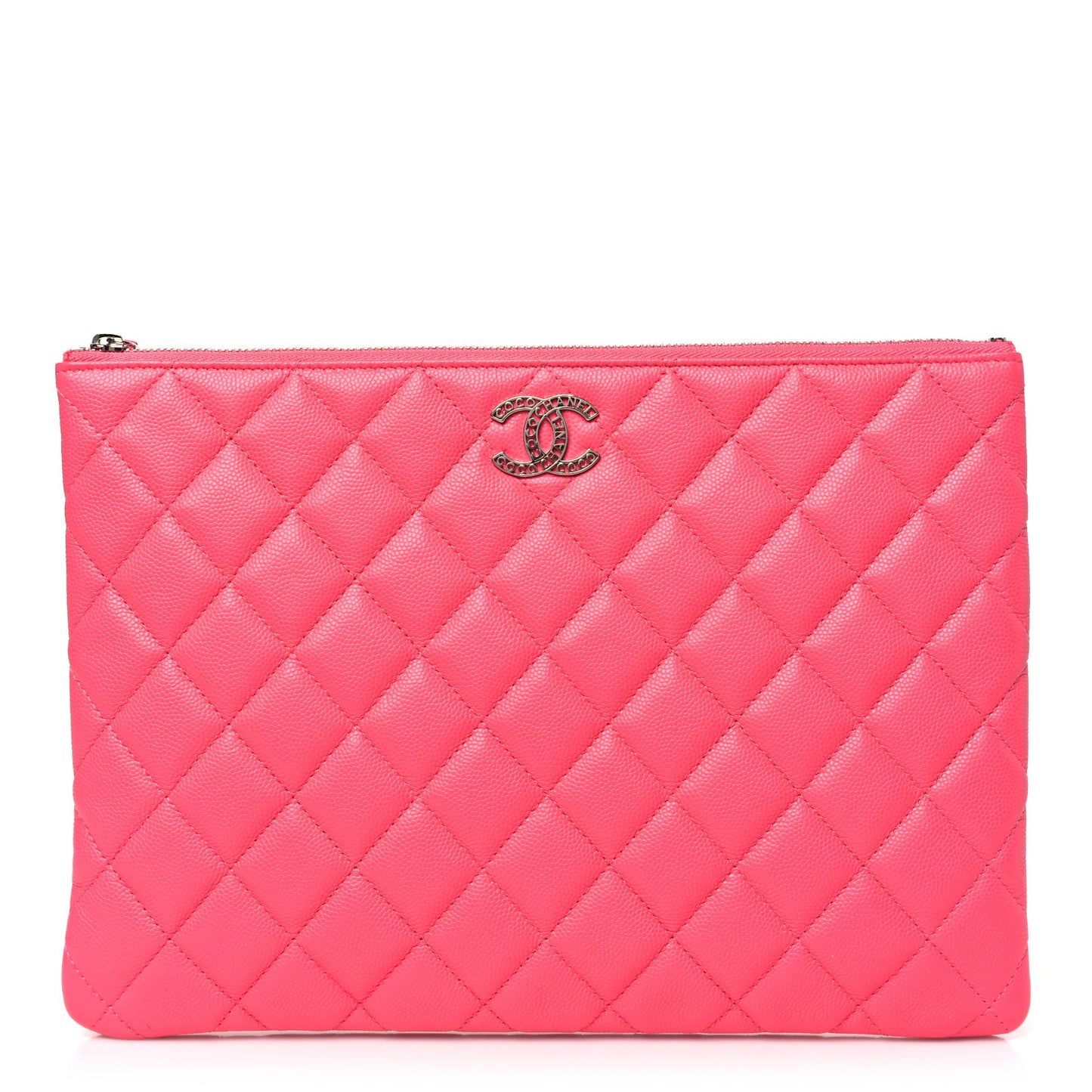 Caviar Quilted Medium Cosmetic Case Pink