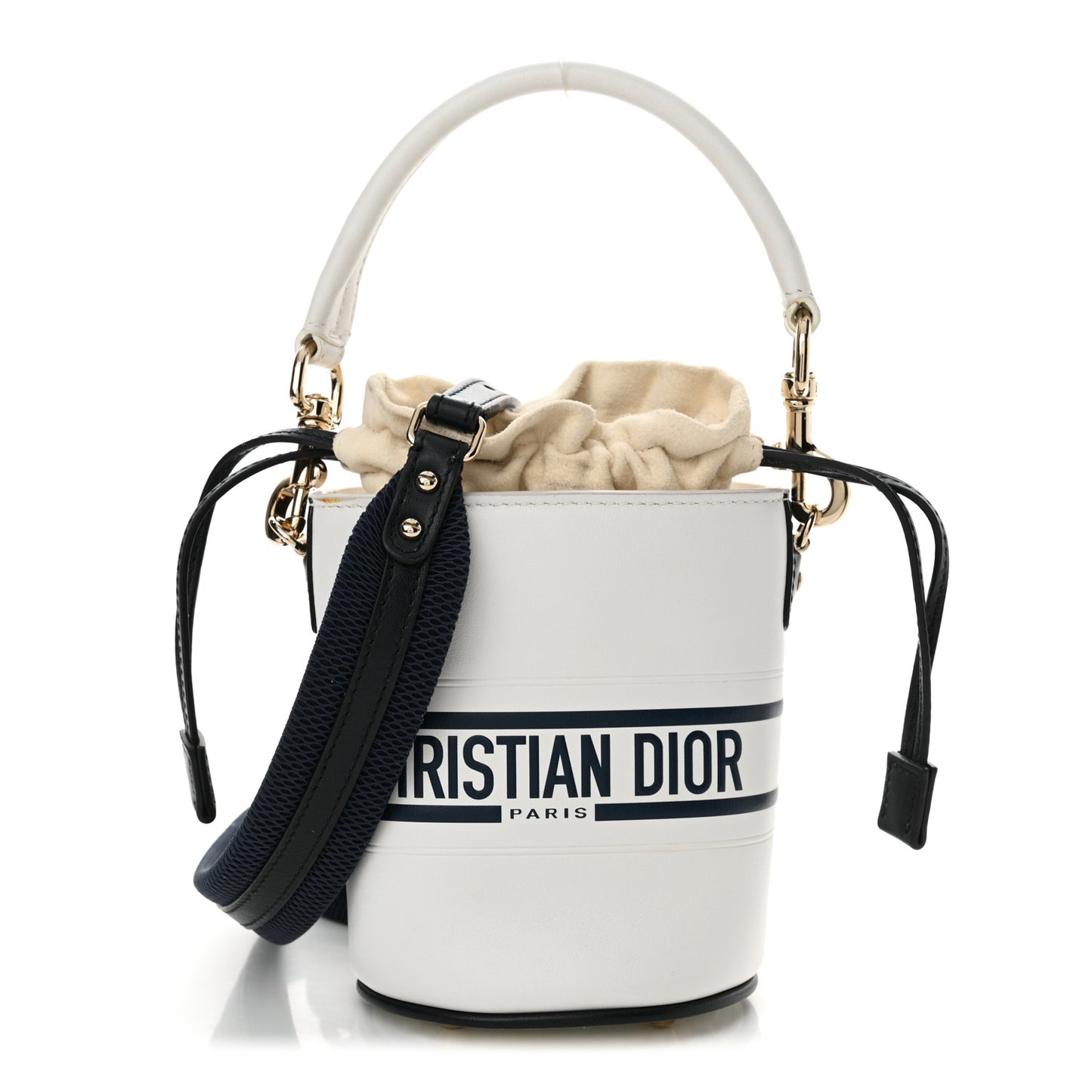 Calfskin Micro Dior Vibe Bucket White Blue