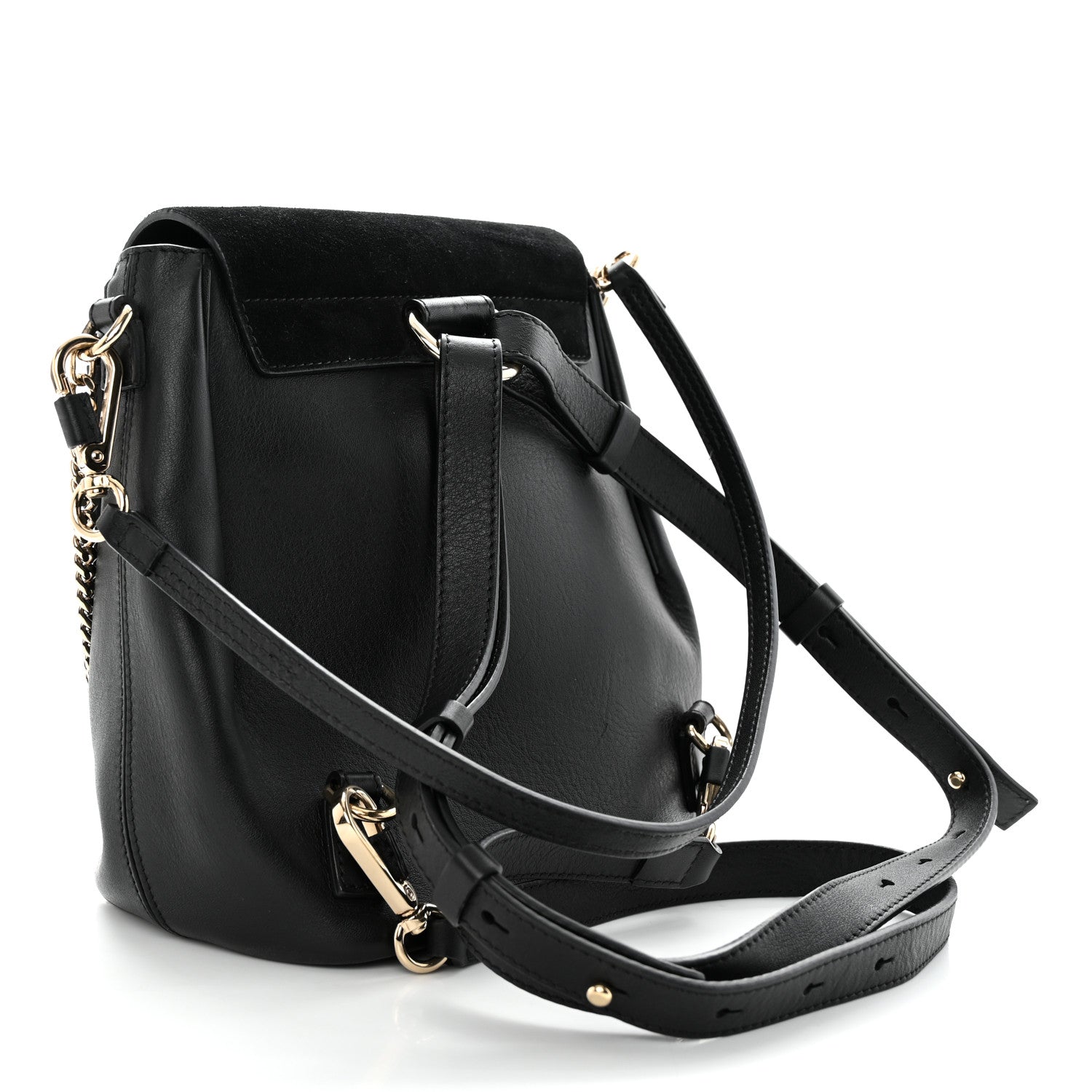 Chloe Suede Calfskin Small Faye Backpack Black 3 of 10