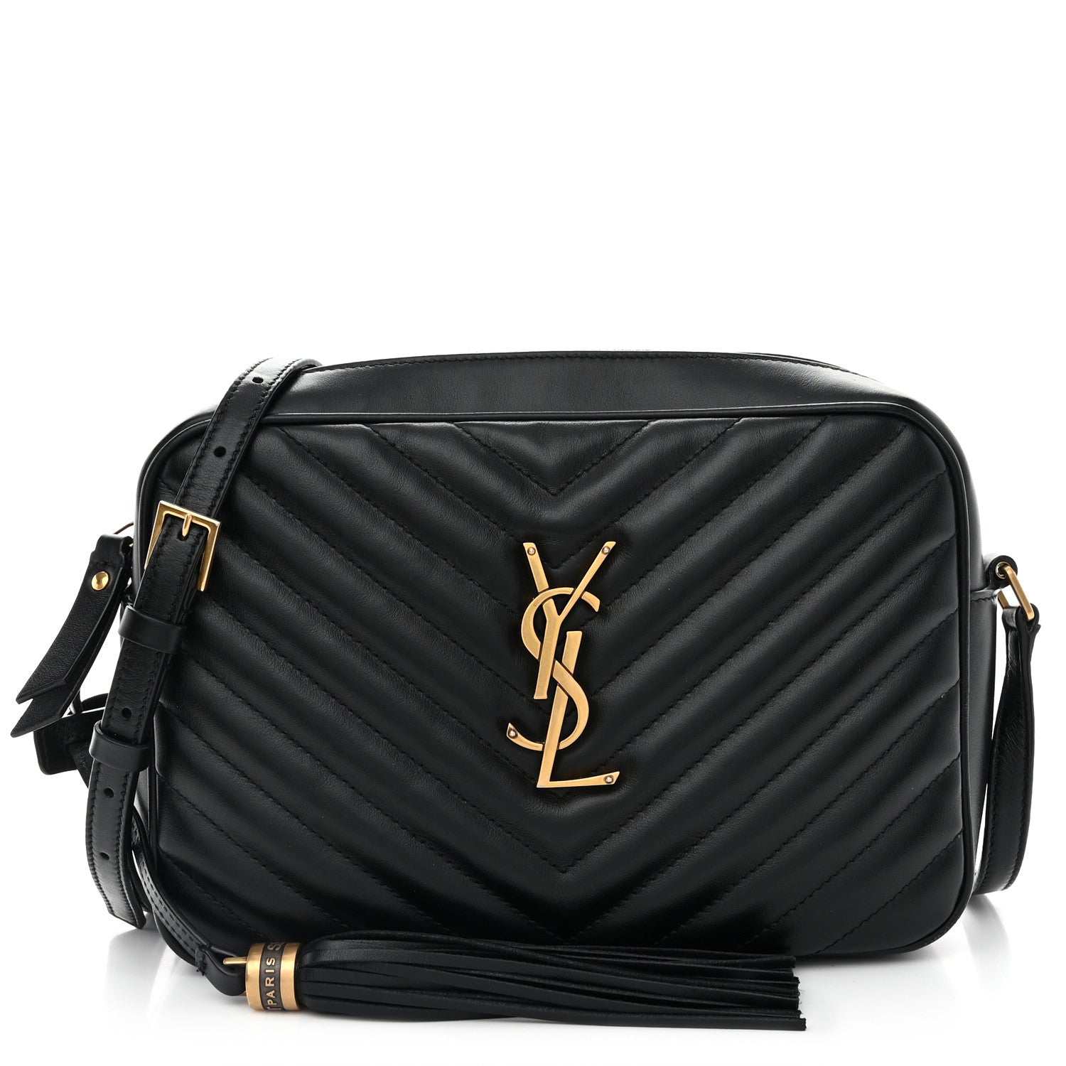 Saint Laurent Calfskin Matelasse Monogram Lou Camera Bag Black 1 of 12