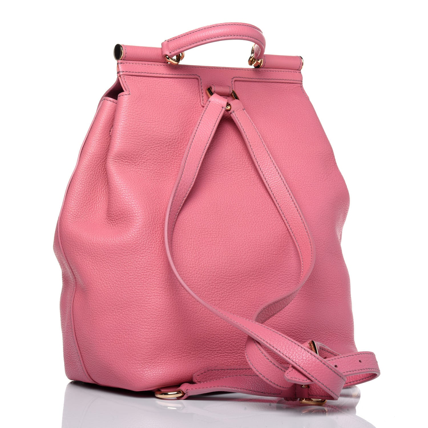 Dolce & Gabbana Pebbled Calfskin Sicily Backpack Pink 2 of 18