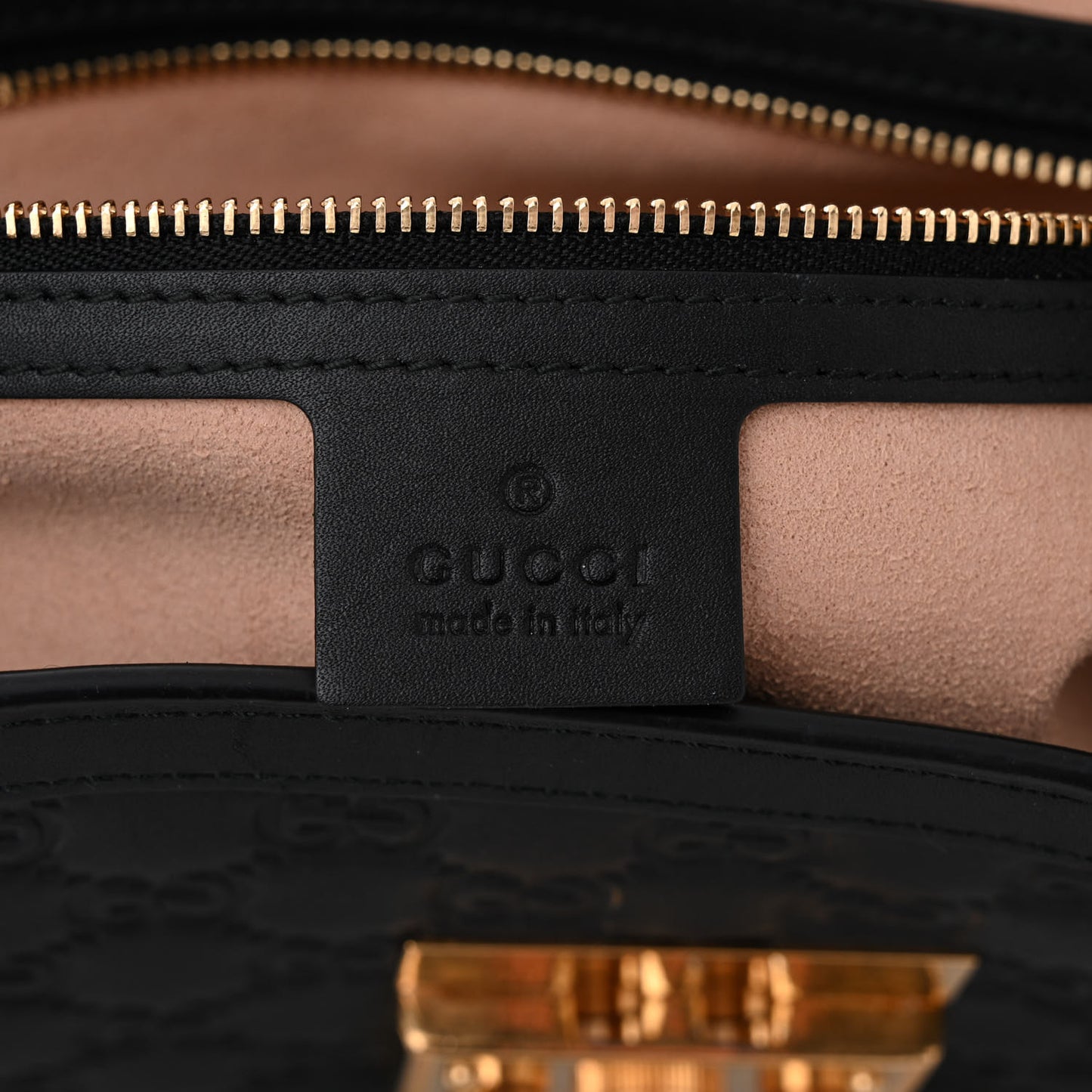 Guccissima Medium Padlock Tote Black