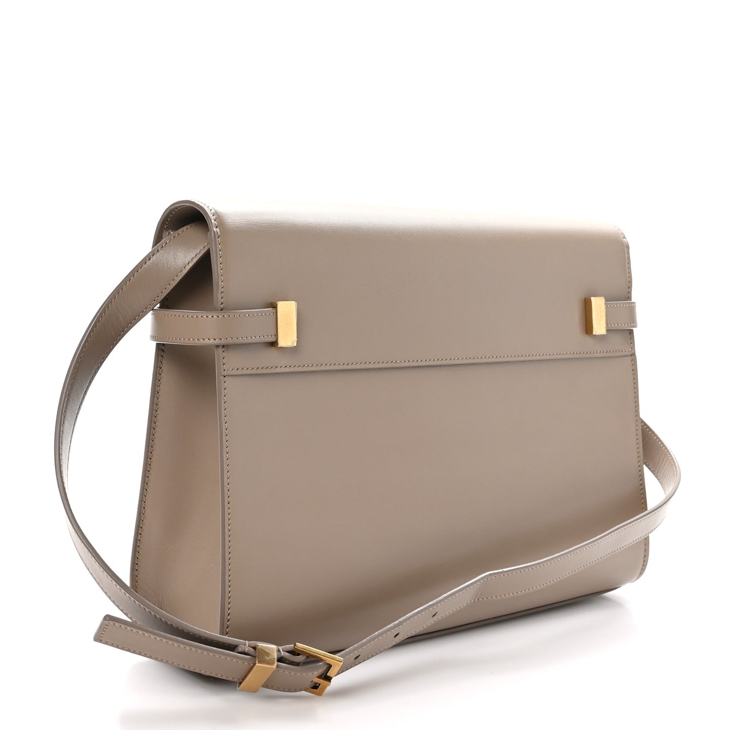 Smooth Calfskin Manhattan Shoulder Bag Dusty Grey
