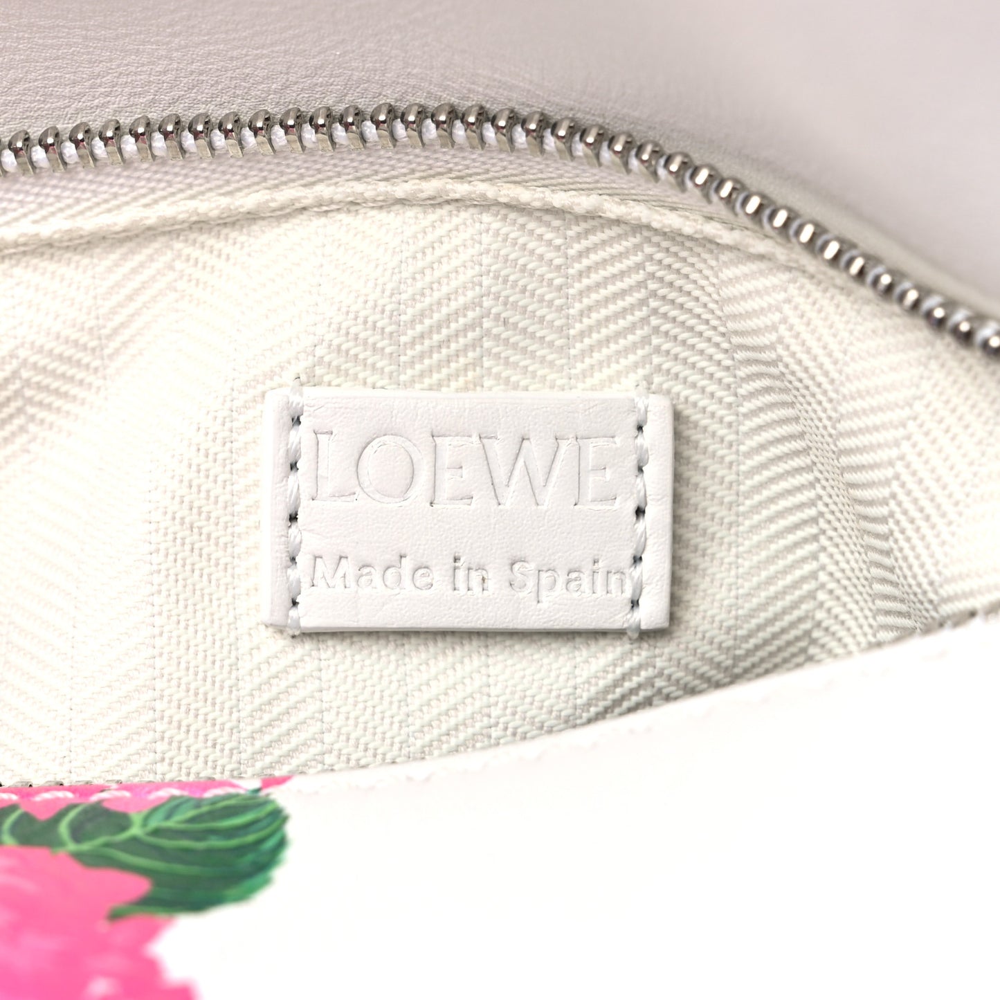 Satin Calfskin Flower Print Mini Puzzle Edge Bag White Multicolor