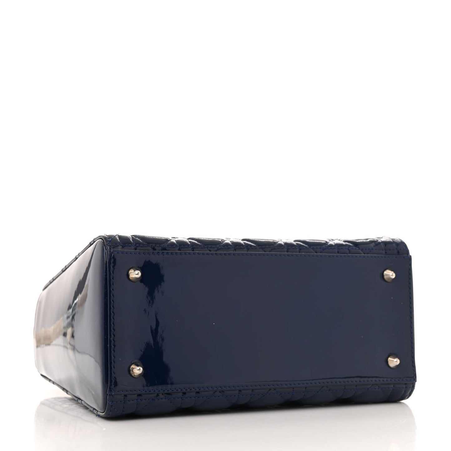 Patent Cannage Medium Lady Dior Blue