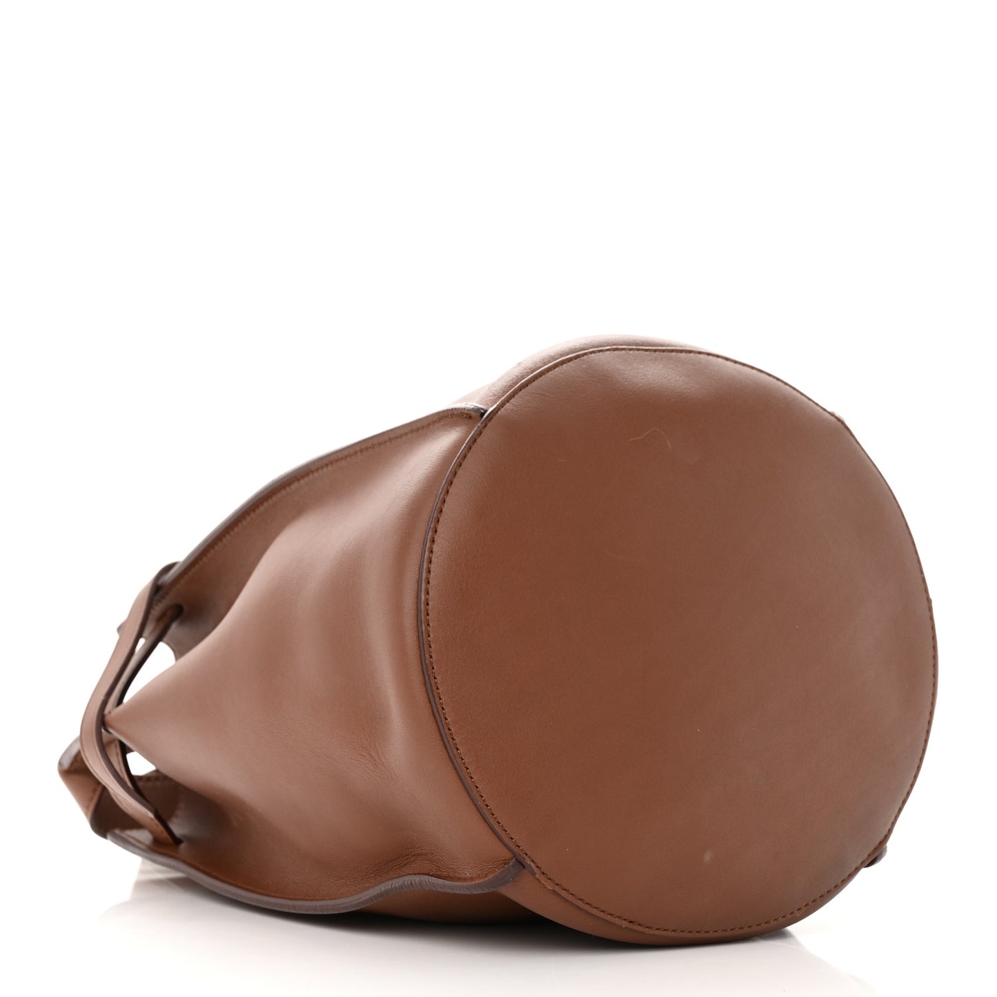 Smooth Calfskin Long Strap Big Bucket Bag Tan