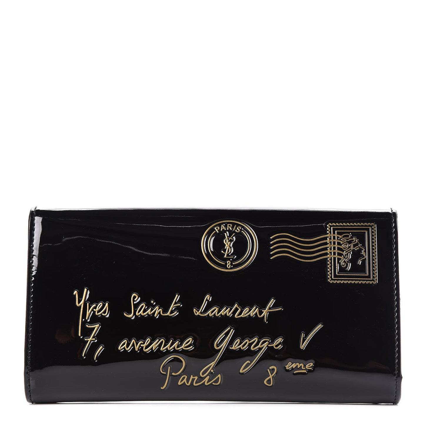 Patent Y-Mail Clutch Black