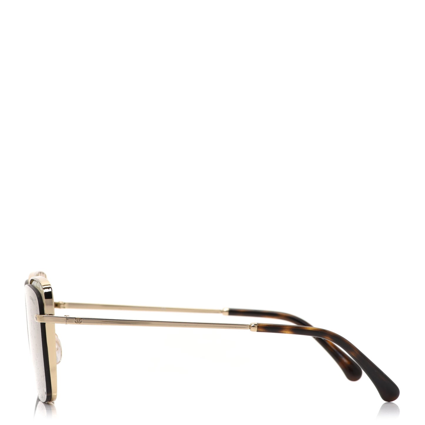Metal Square Frame Pearl Sunglasses 4235-H Tortoise