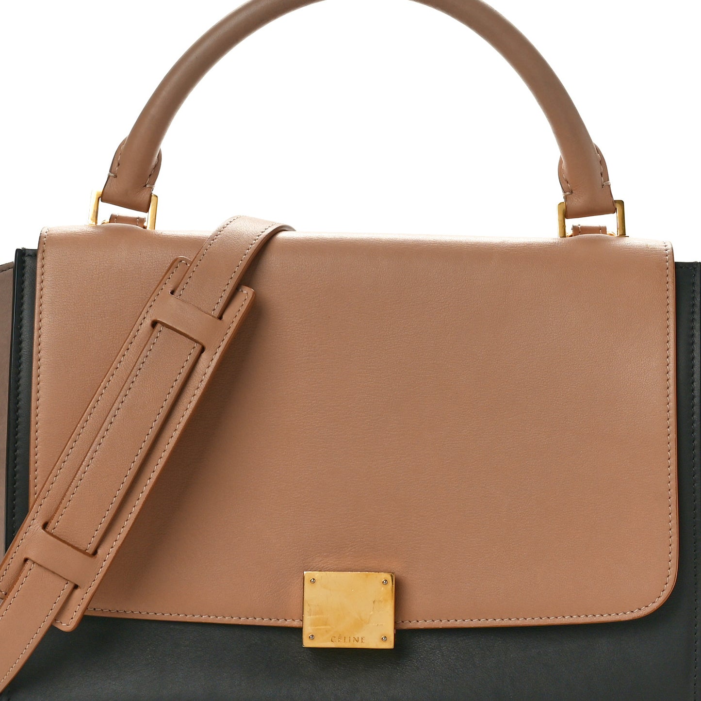 Smooth Calfskin Medium Tri-Color Trapeze Nude