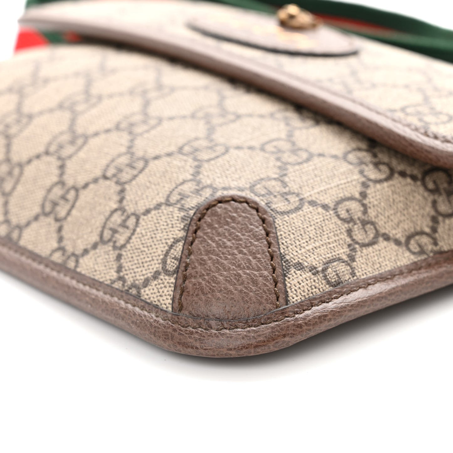 GG Supreme Monogram Neo Vintage Web Belt Bag Brown