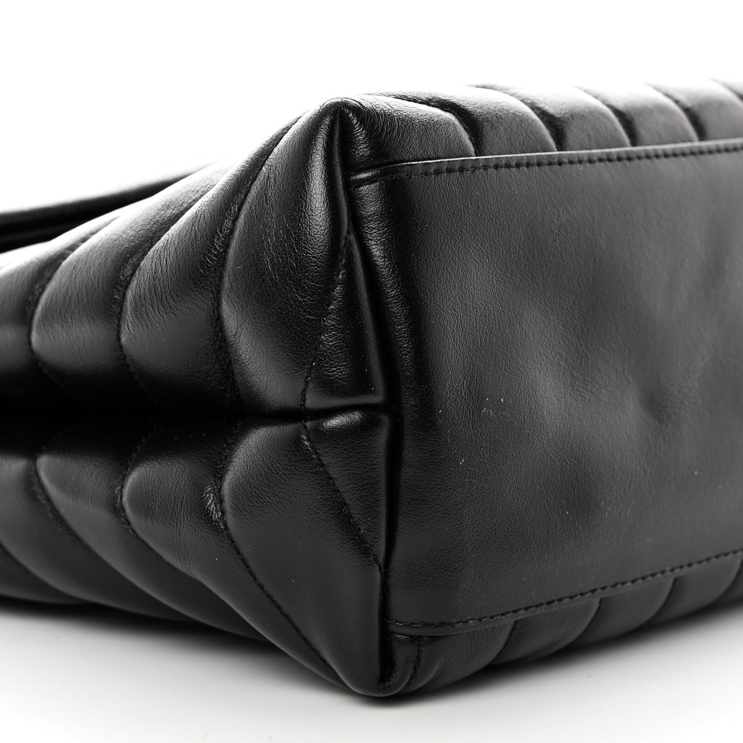Calfskin Y Quilted Monogram Medium Loulou Chain Satchel Black