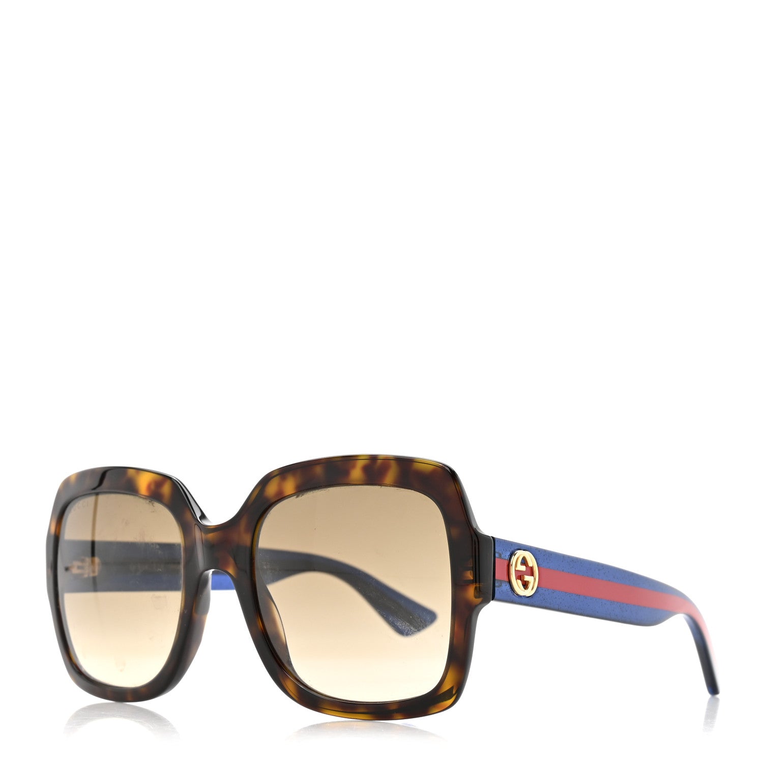 Gucci Acetate Square Frame Web Glitter Sunglasses GG0036S  display picture 1