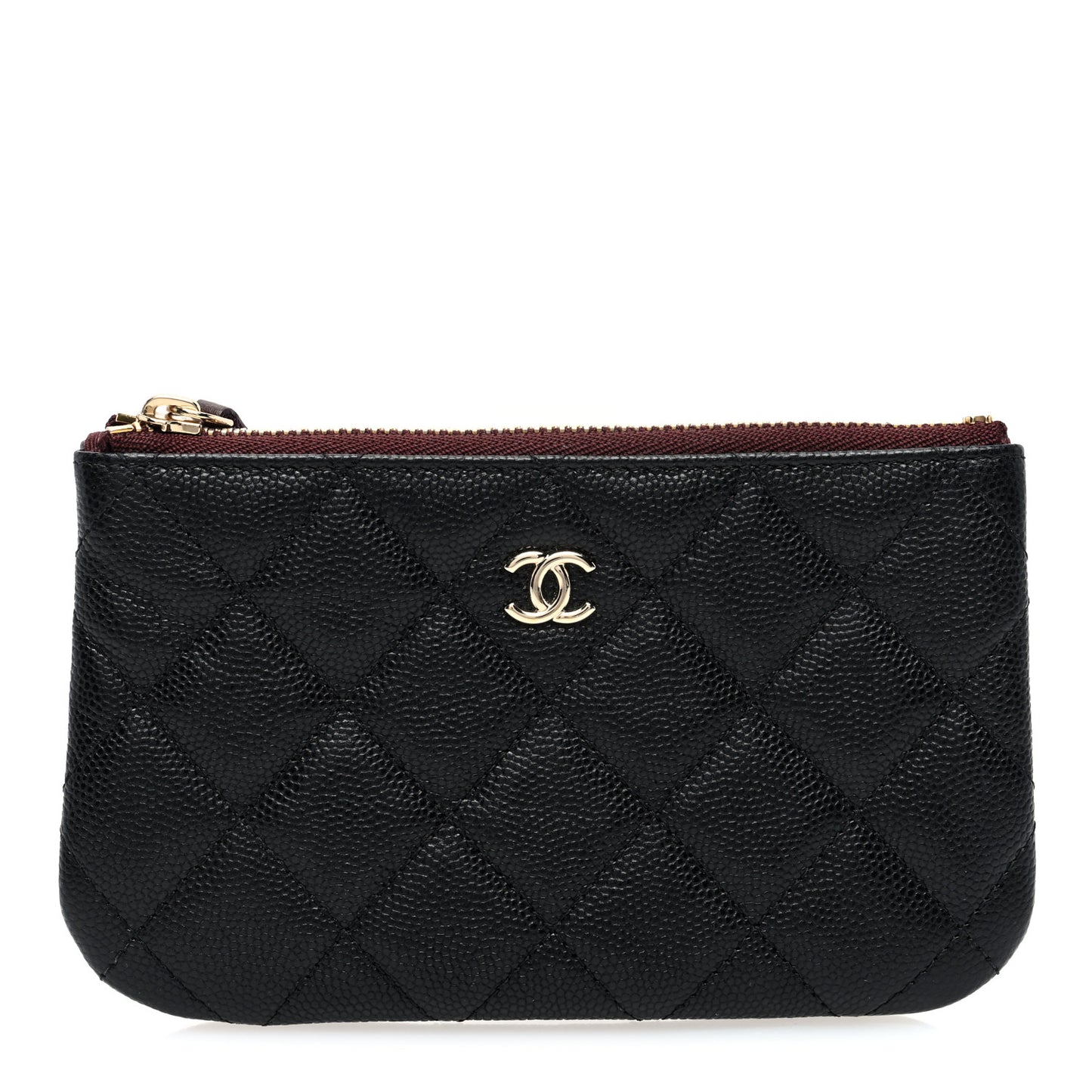 Caviar Quilted Small Cosmetic Case Black