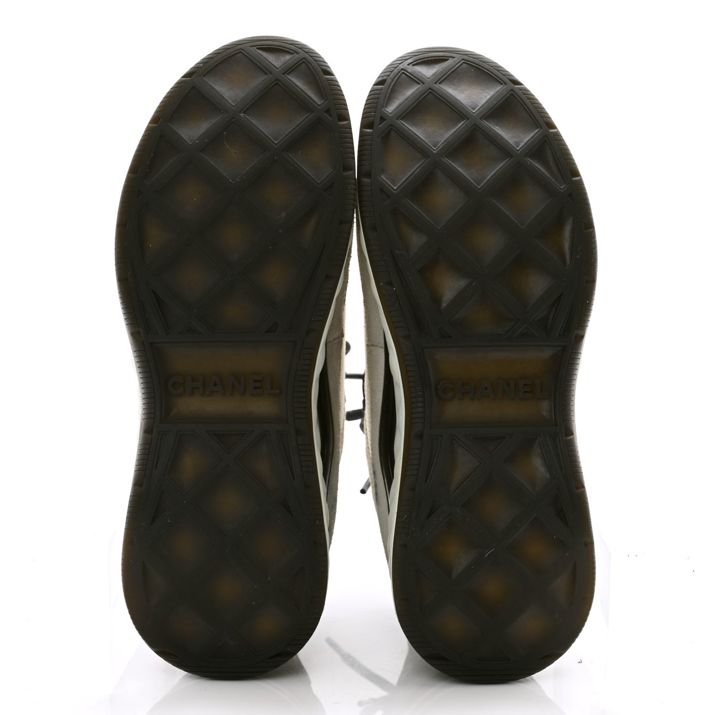 Fabric Suede Calfskin CC Sneakers 37 Ivory Black