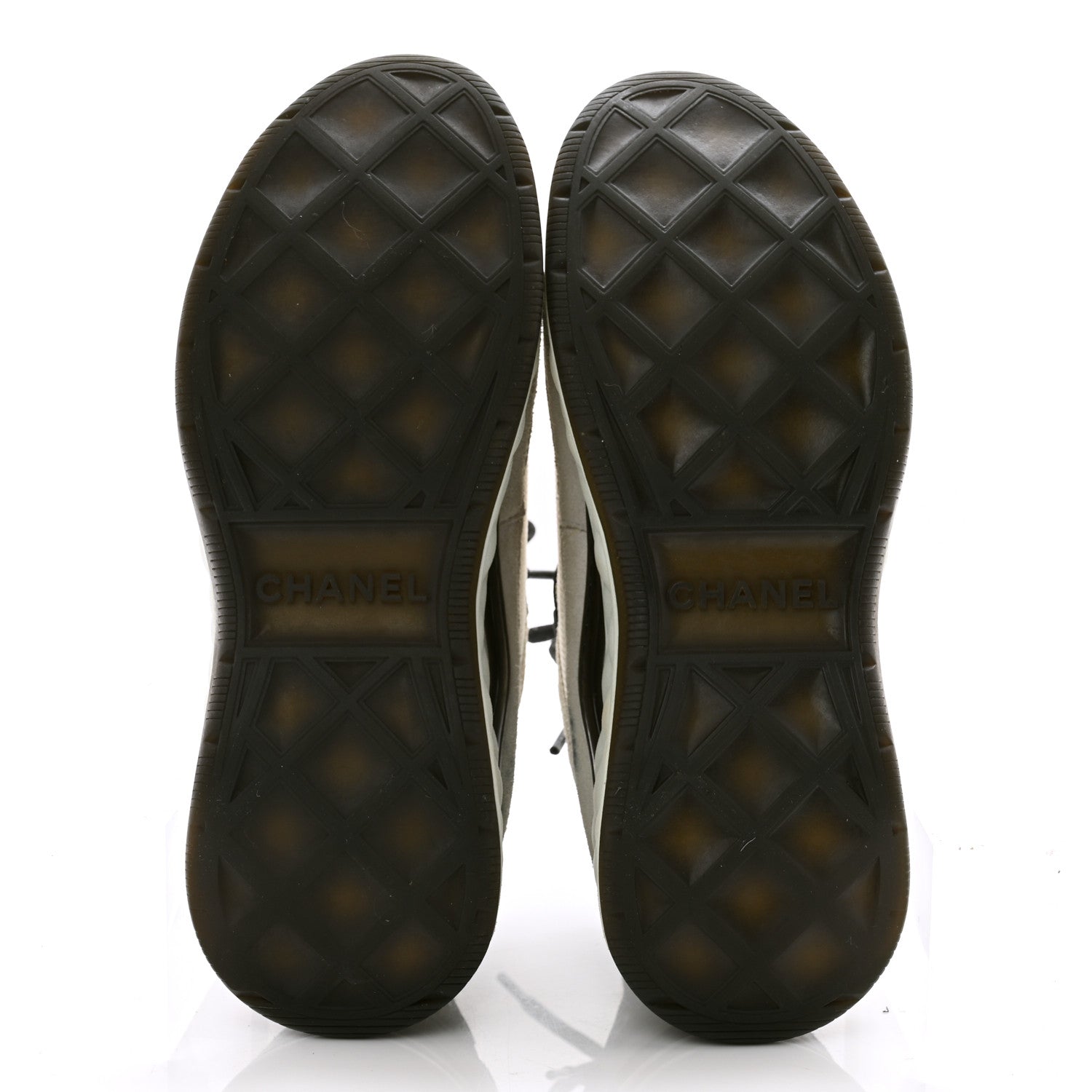 Chanel Fabric Suede Calfskin CC Sneakers 37 Ivory Black 5 of 11