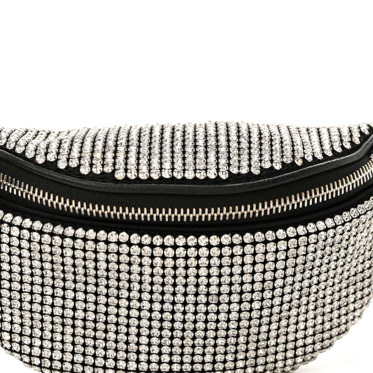 Rhinestone Mesh Mini Attica Belt Bag Black