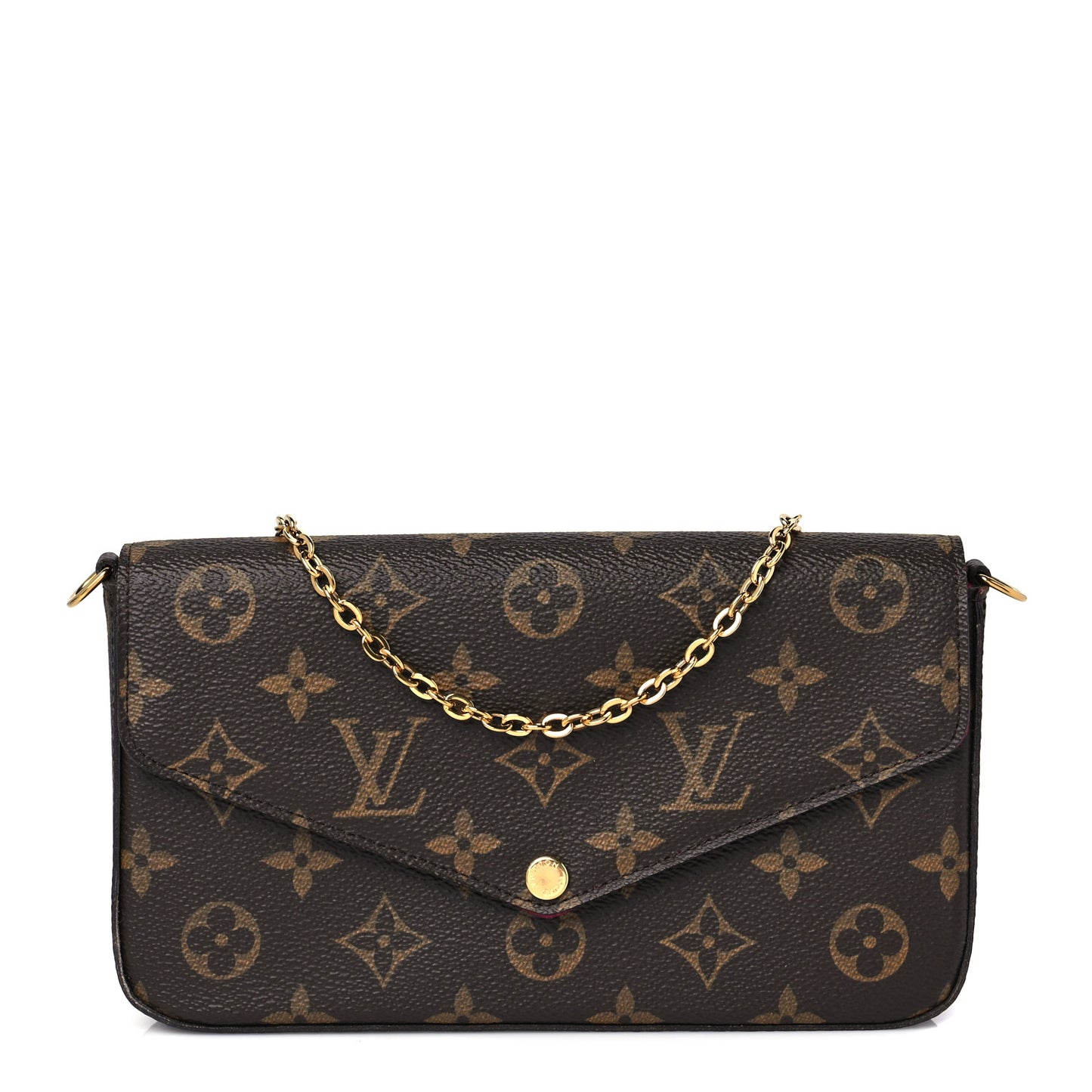 Monogram Pochette Felicie Chain Wallet Fuchsia