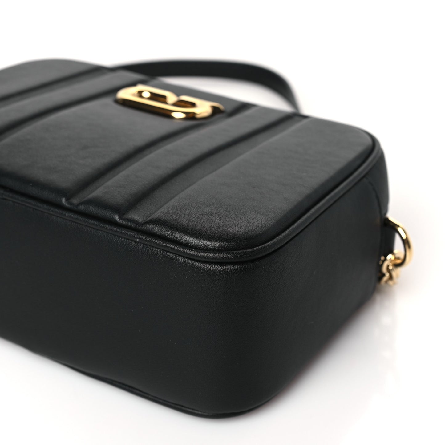 Calfskin Quilted Medium Gancini Camera Case Black