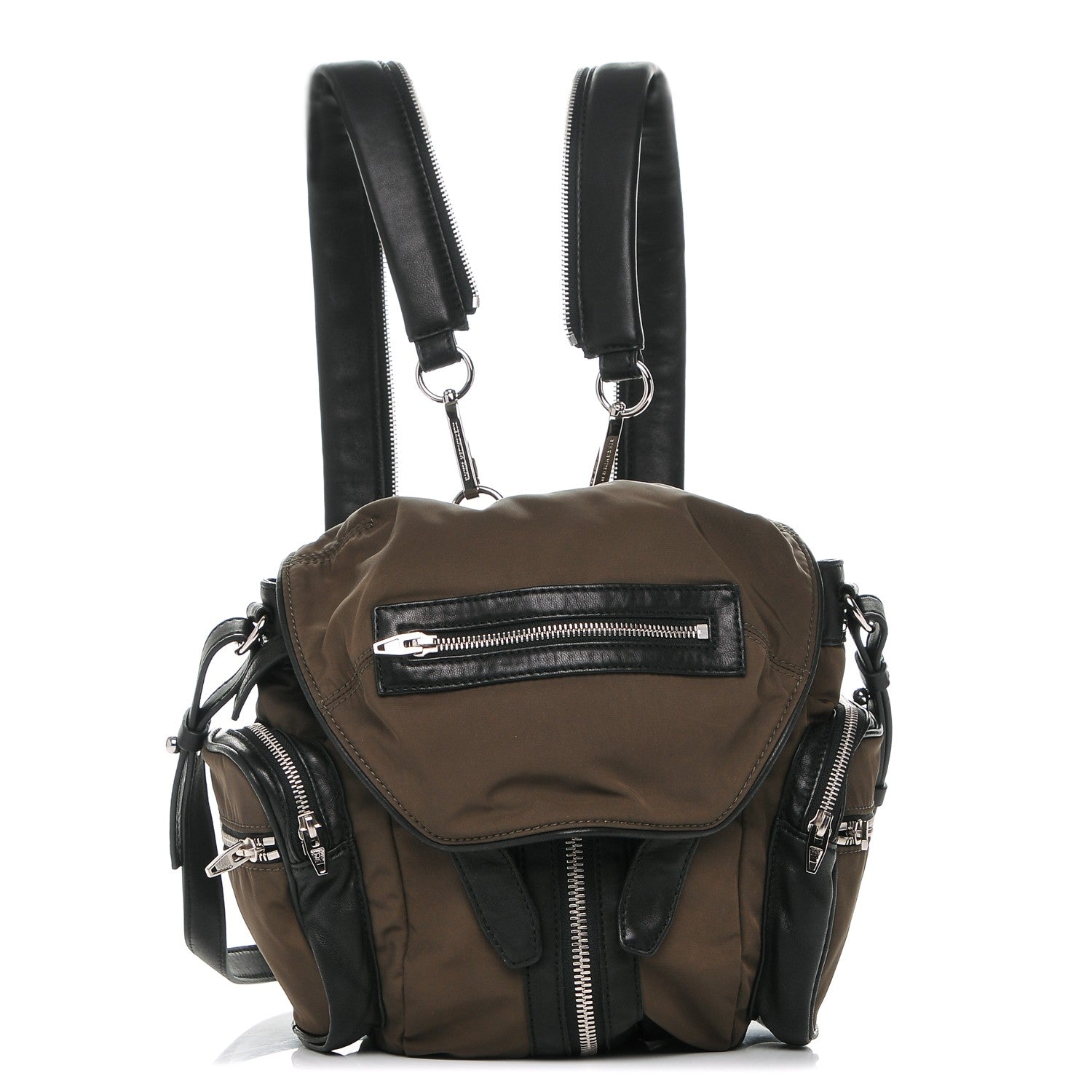 Alexander Wang Lambskin Nylon Mini Marti Backpack Military Green Nickel Hardware 184413 – FASHIONPHILE
