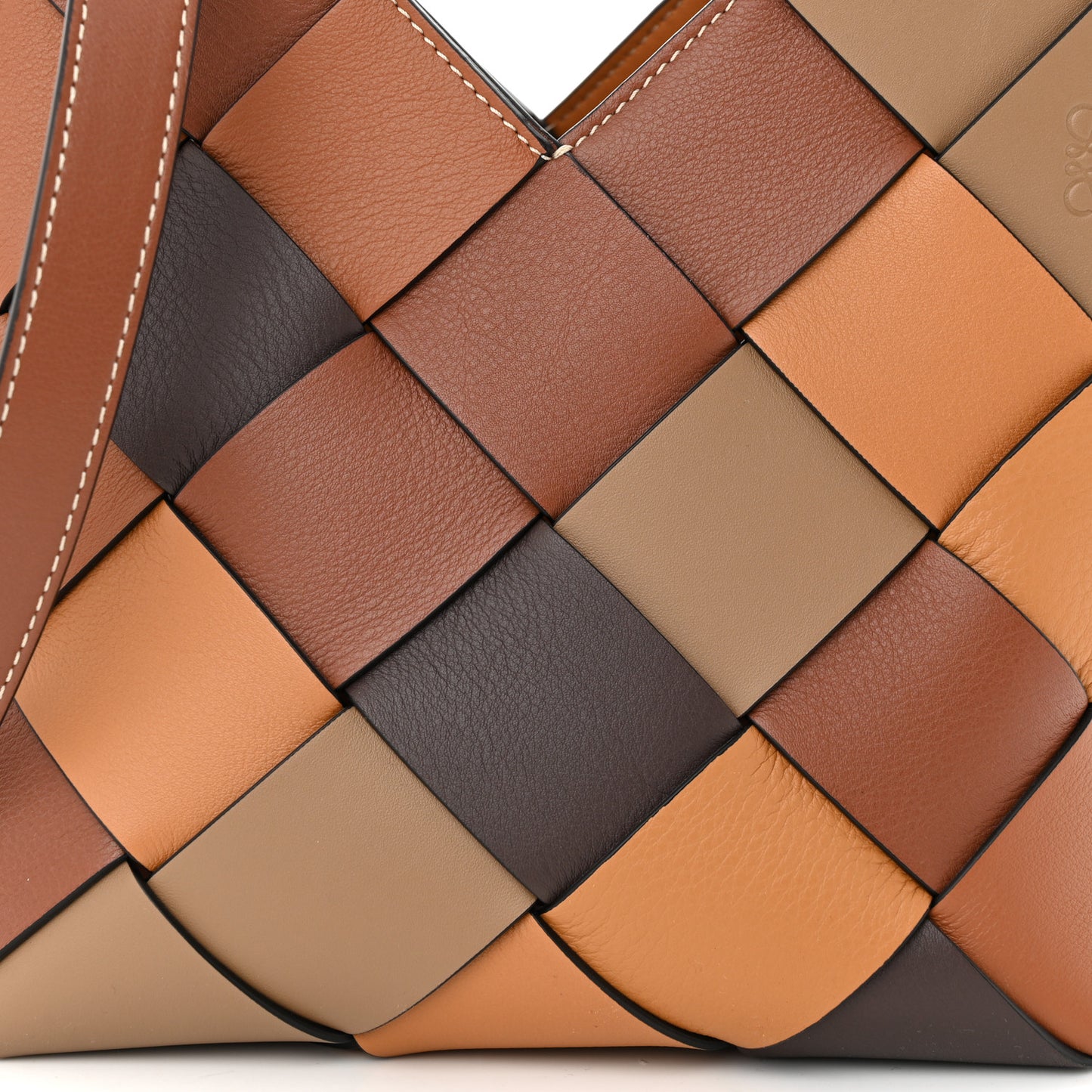 Calfskin Small Woven Basket Surplus Bag Brown
