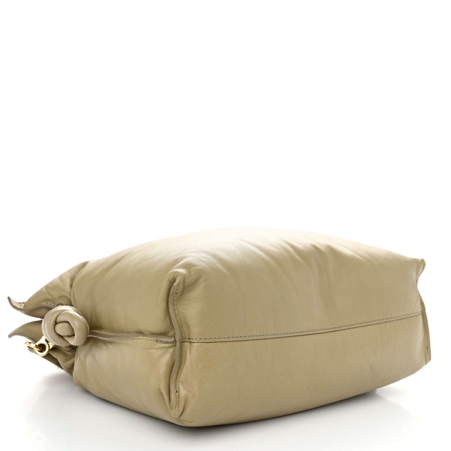 Loewe Shiny Nappa Lambskin Puffer Flamenco Knot Clutch Clay Green 4 of 9