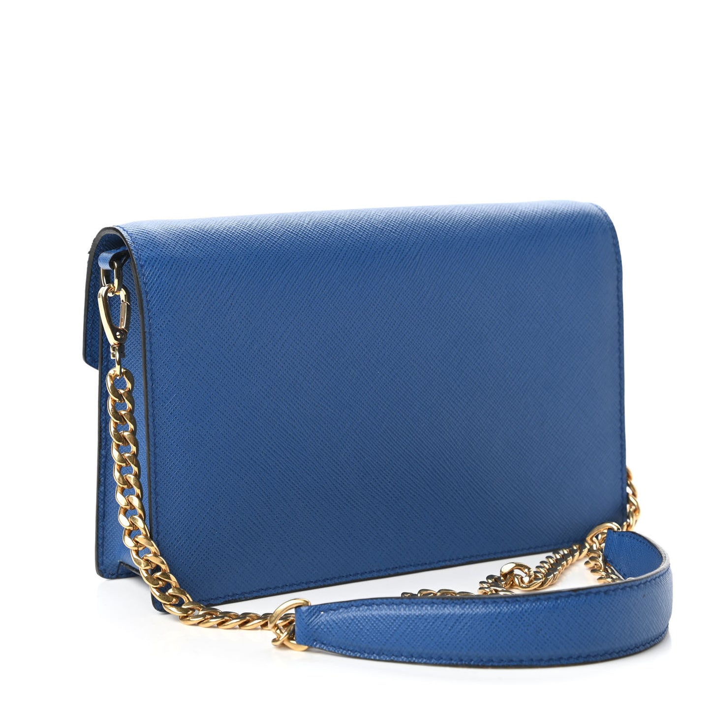 Saffiano Envelope Chain Shoulder Bag Bluette