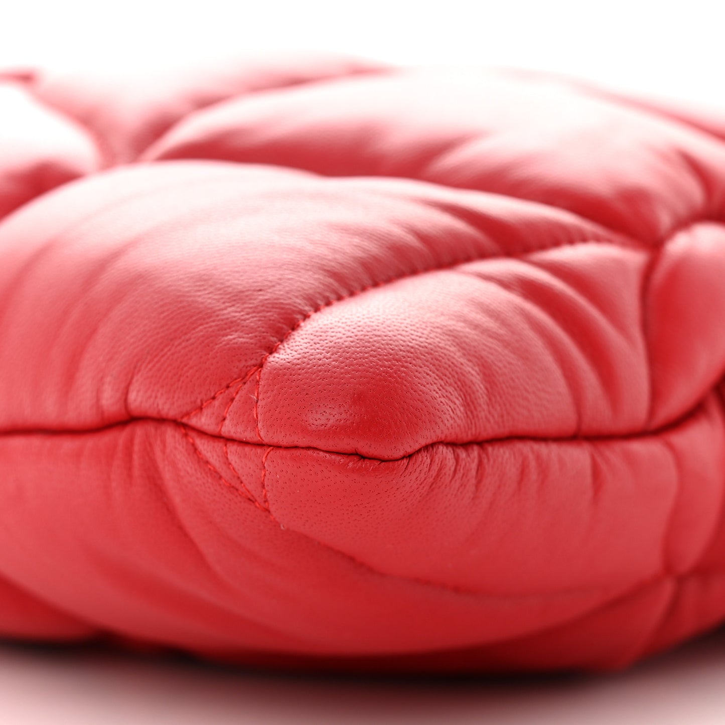 Nappa Pillow Quilted Softie Clutch Red