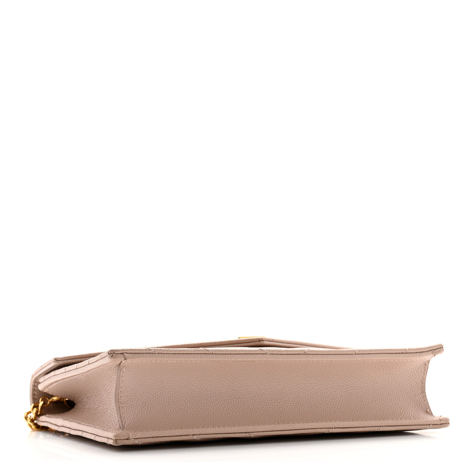 Saint Laurent Grain De Poudre Matelasse Chevron Monogram Envelope Chain Wallet Pale Pink 4 of 11