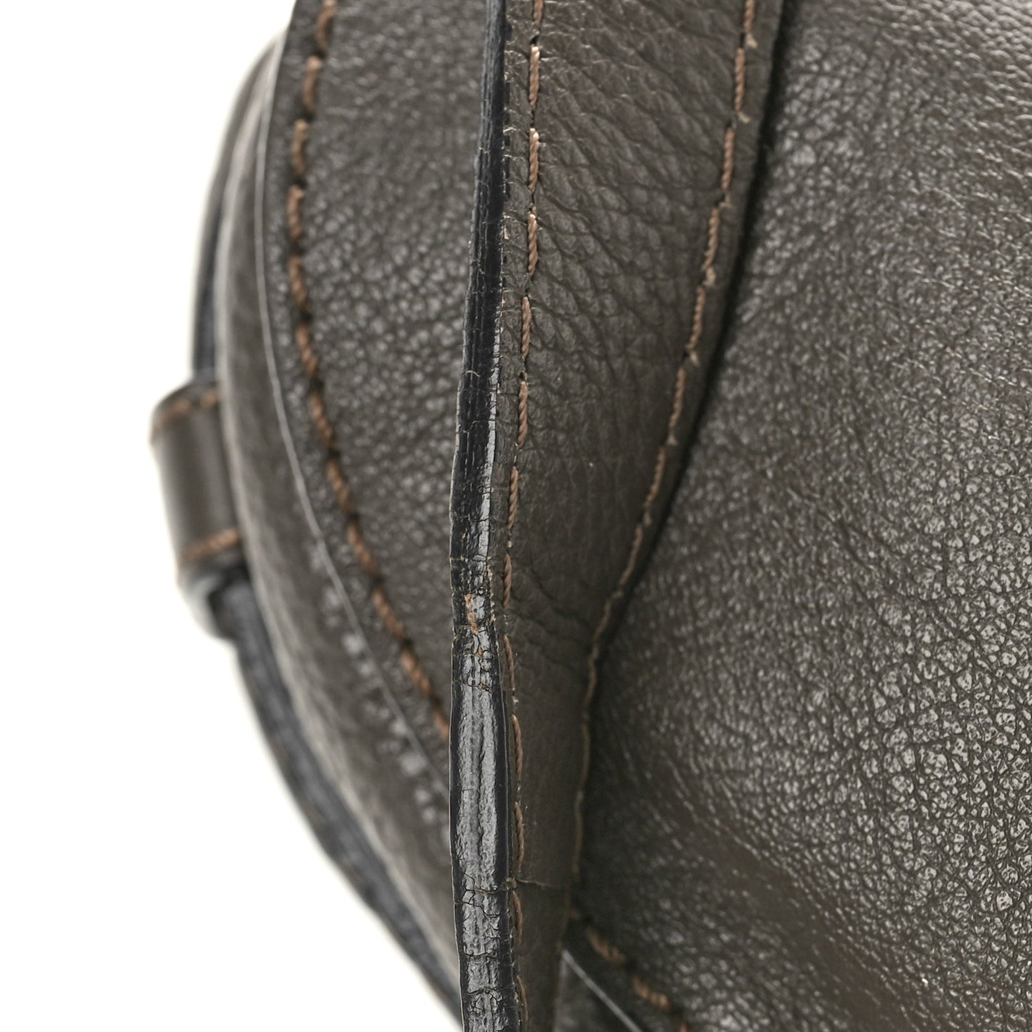 Grained Calfskin Small Marcie Saddle Bag Brown