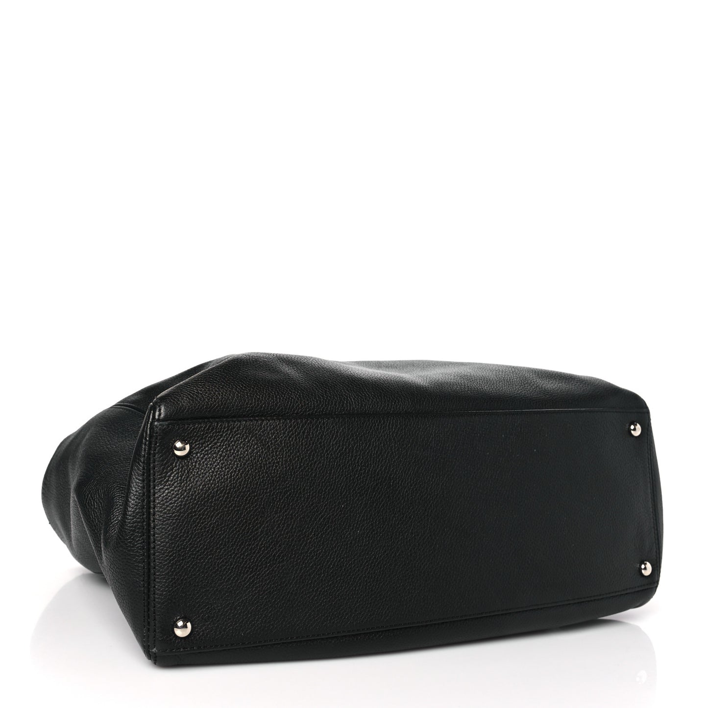 Calfskin Cerf Executive Shopper Tote Black