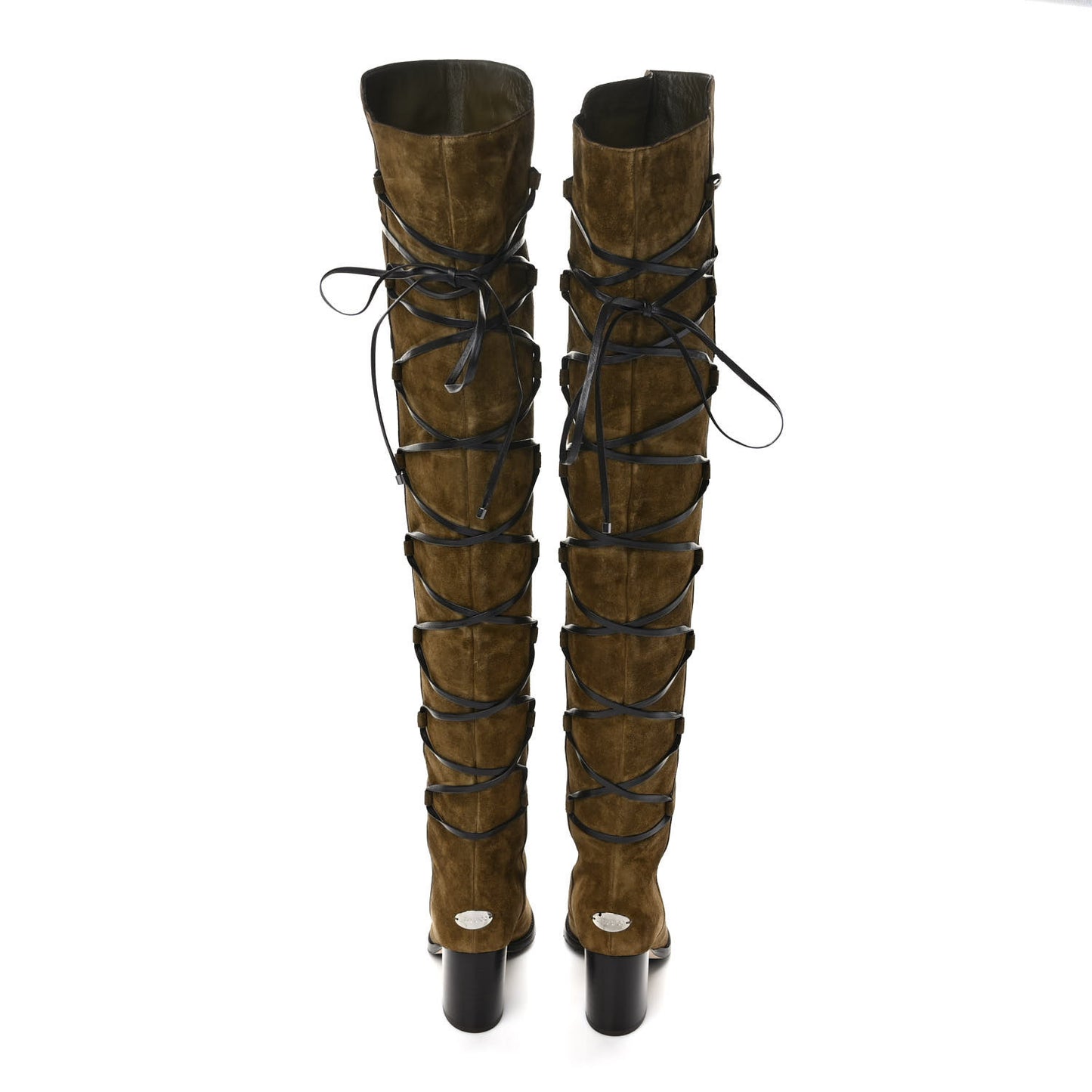 Suede Mayfair 65 Boots 35.5 Olive