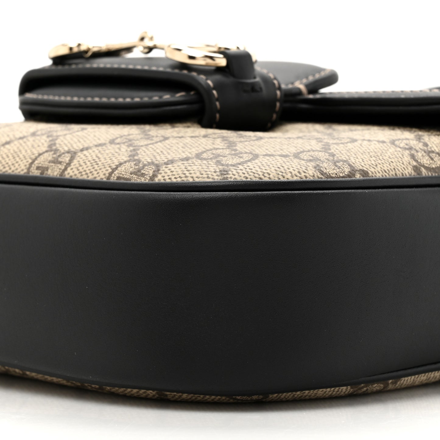 GG Supreme Monogram Horsebit 1955 Soft Small Shoulder Bag Beige Black