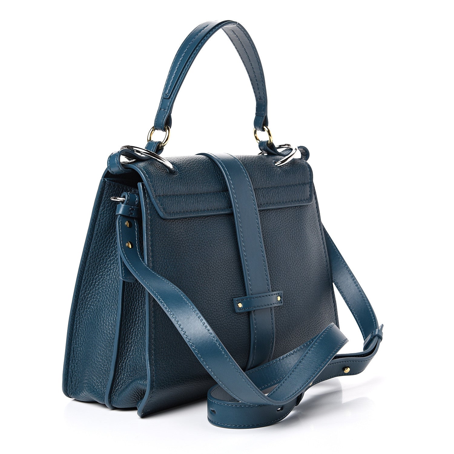 Chloe Grained Calfskin Medium Aby Day Shoulder Bag Navy Ink 2 of 11
