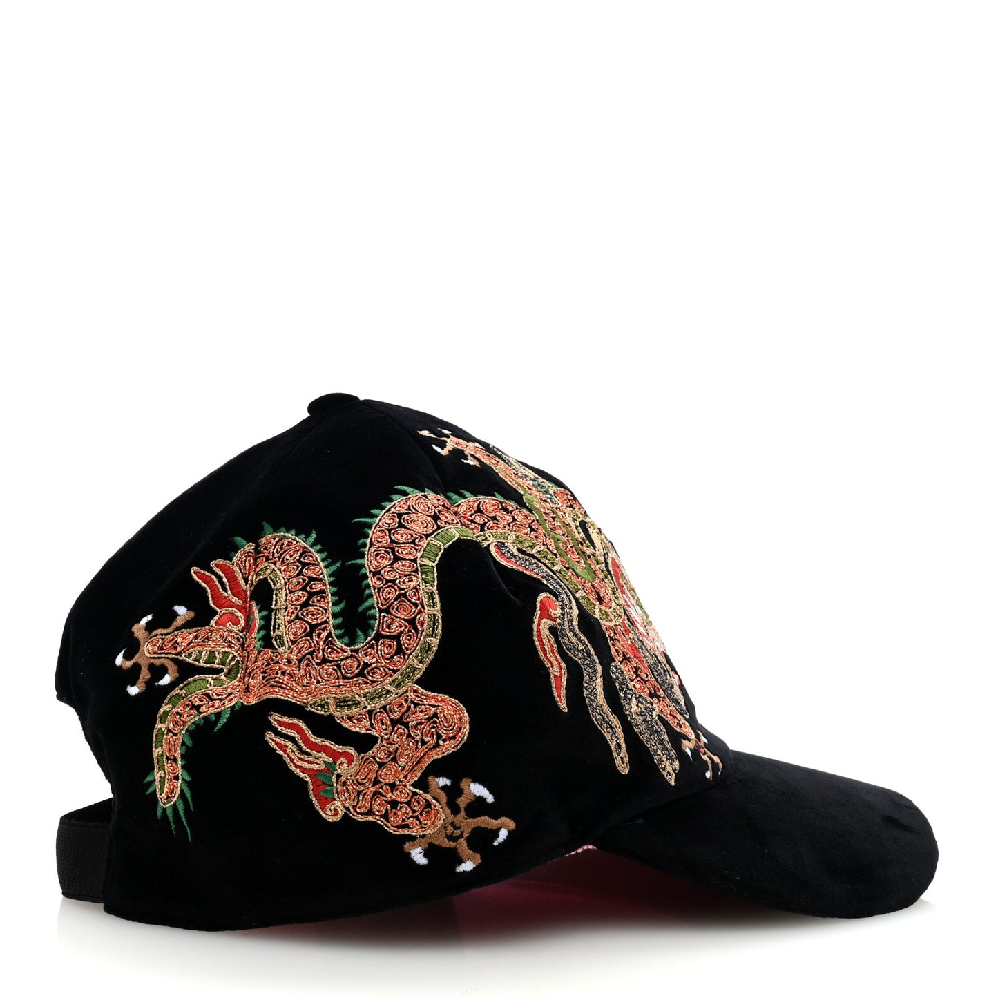 Velvet GG Monogram Embroidered Baseball Hat M Black