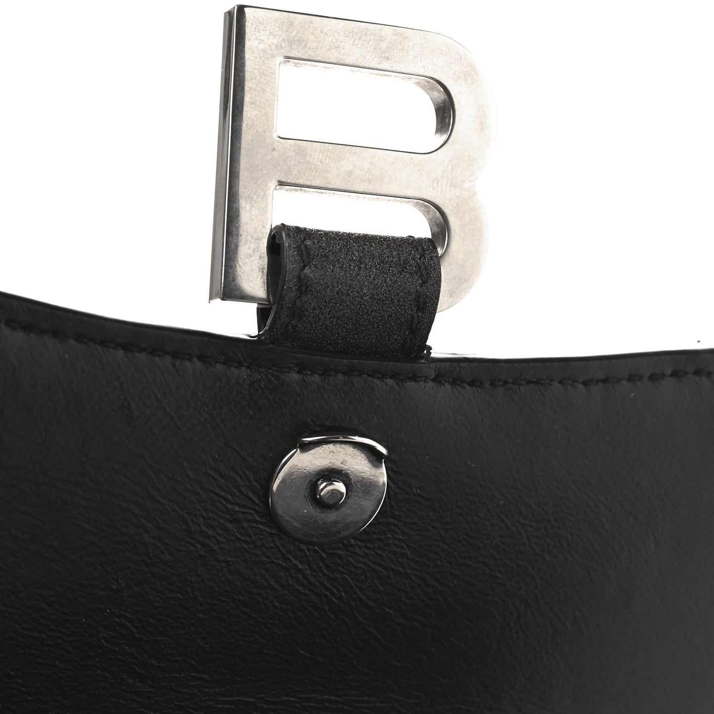 Glitter Fabric Hourglass Top Handle Bag XS Black
